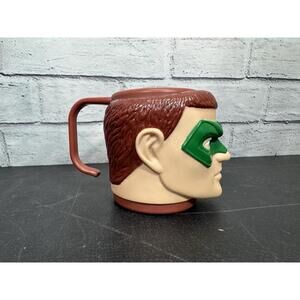 VINTAGE 1995 GREEN LANTERN 3" Hard Plastic Mug / Cup Justice League